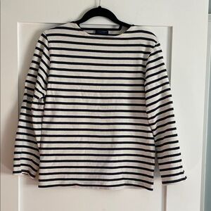 Saint James Navy and White Striped Top